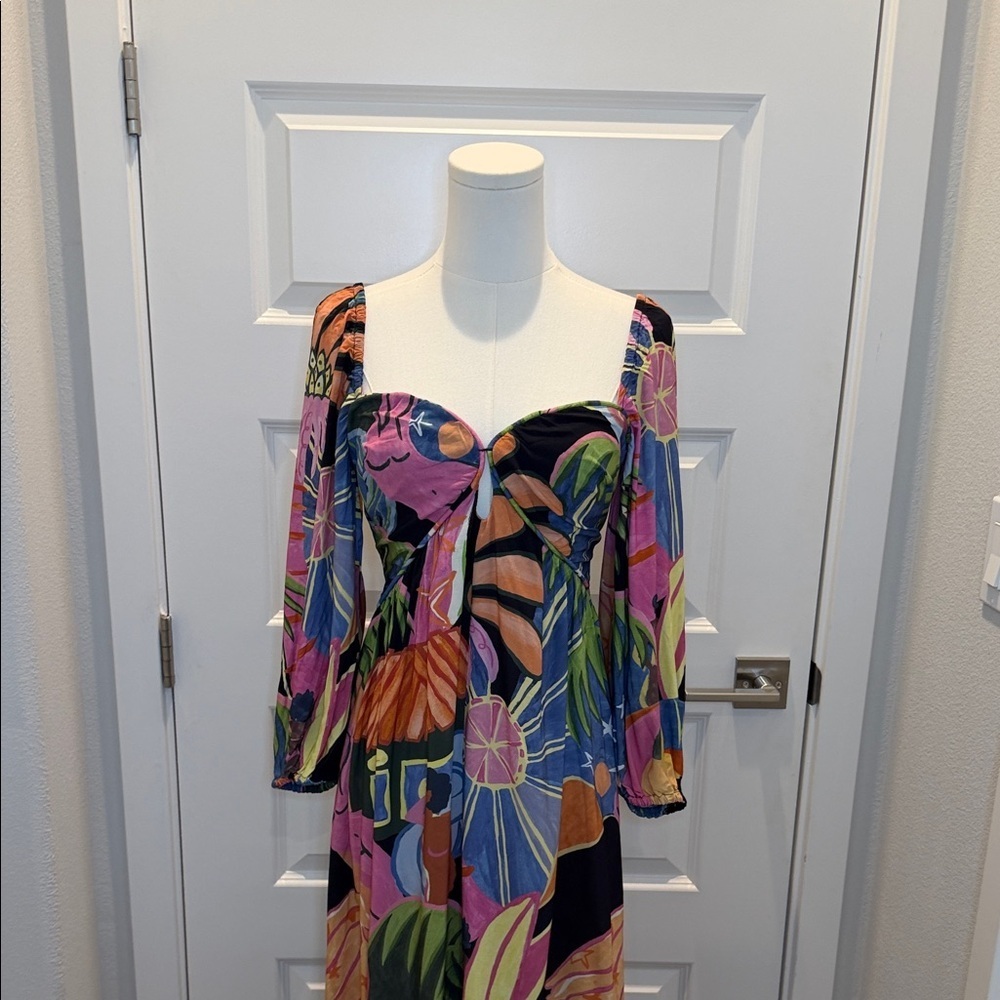 FARM Rio Multicolor Fantasy Long Dress Size S - Picture 4 of 9